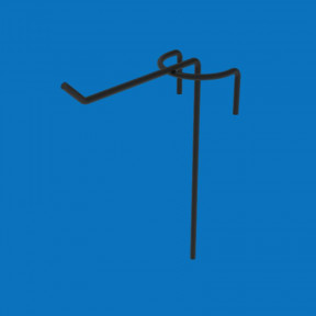 Крючок одинарный на торговую сетку 50 мм D3 мм, черный