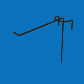 Крючок одинарный на торговую сетку 100 мм D3 мм, черный