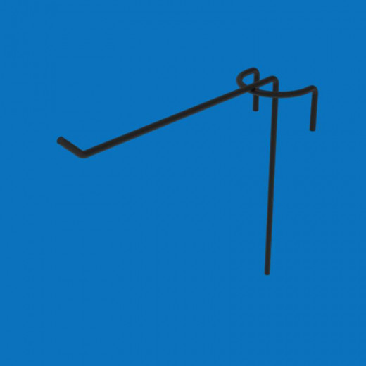 Крючок одинарный на торговую сетку 100 мм D3 мм, черный