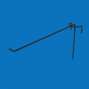 Крючок одинарный на торговую сетку 200 мм D3 мм, черный