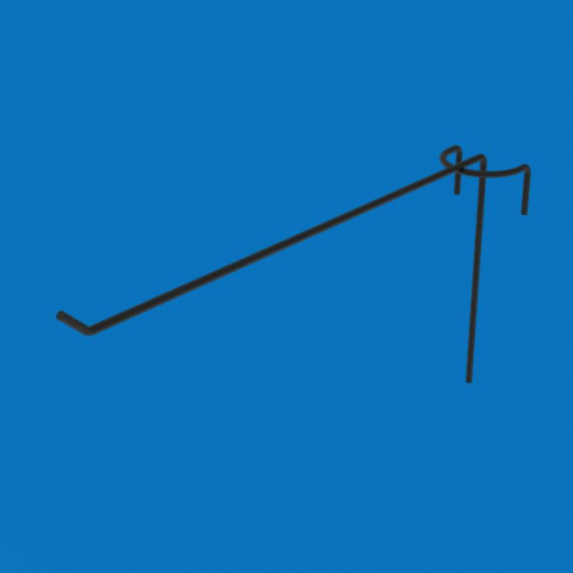 Крючок одинарный на торговую сетку 200 мм D3 мм, черный