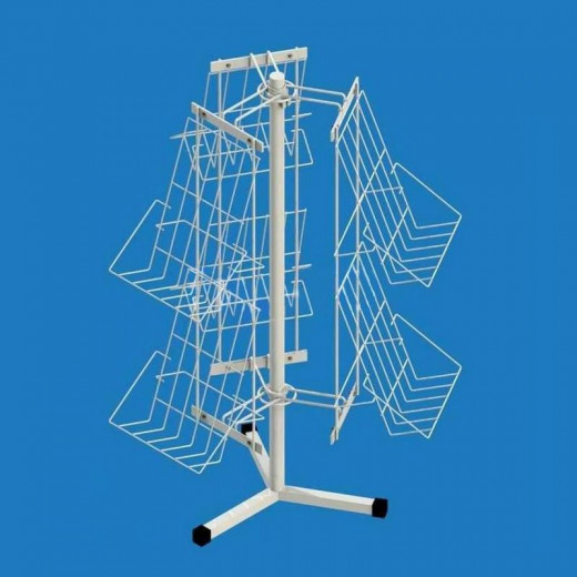 Стойка настольная вращающаяся для торговли витрины под книги 6 сетчатых полок