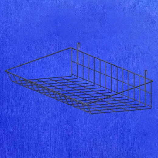 Корзина - полка навесная на сетку 75х25, черная