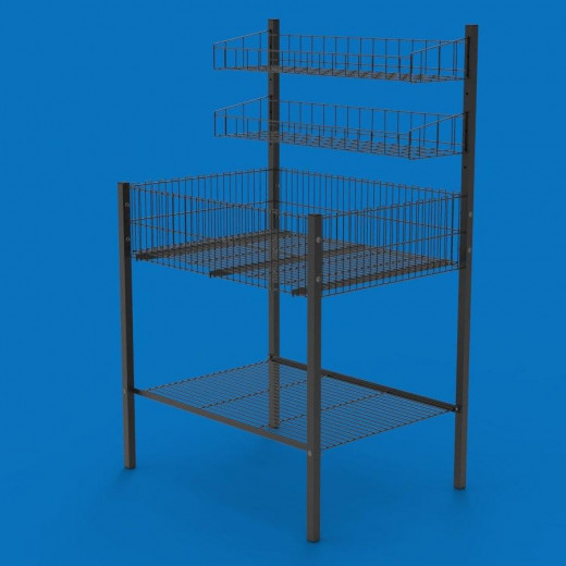 Акционная корзина на 2 полки 80х135, черная