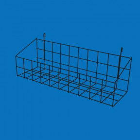 Корзина навесная на сетку 50х15, Глубокая, черный