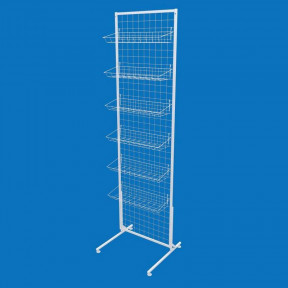 Торгова сітка-стійка 50х180 з кошиками 50х15