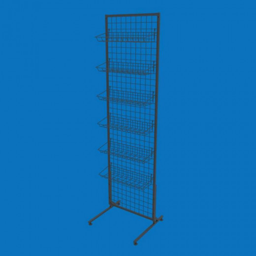 Торговая сетка-стойка 50х180 с корзинами 50х15, черная