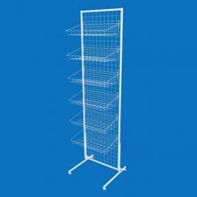 Торгова сітка-стійка 50х180 з кошиками 50х25