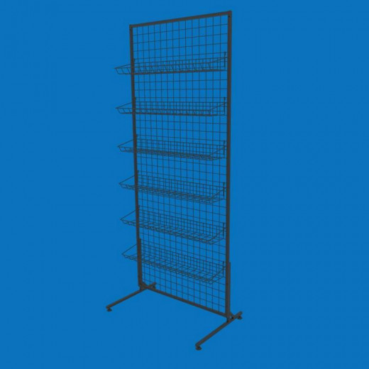 Торговая сетка-стойка 75х180 с корзинами 15х75, черная