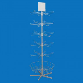 Стійка торгова Доллі 30 кронштейнів з цінникотримачем, топпер і кошик