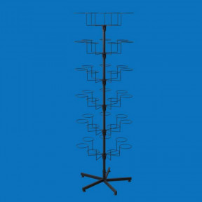 Стойка под шапки напольная 42 кронштейна и 5-ти лучевая опора, черная (Ромашка)