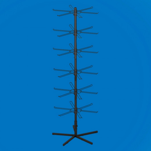 Стійка торгова для пакетів 6 ярусів з подвійними гачками в чорному кольорі (Доллі)