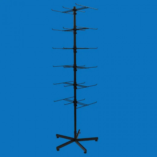 Торгова стійка під пакети з гачками, чорна