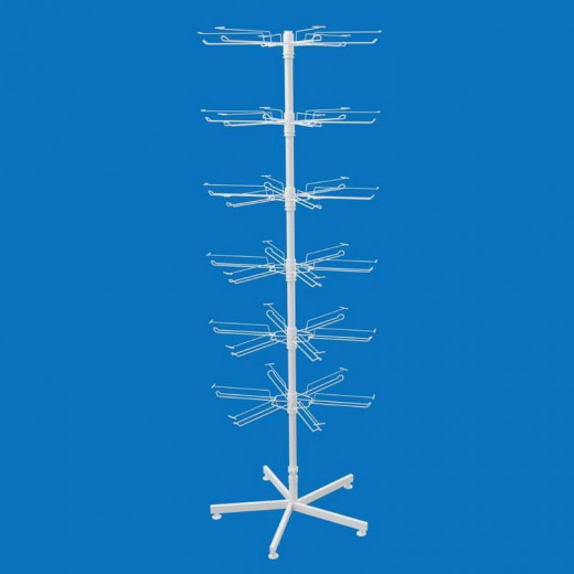 Стойка торговая для пакетов 6 ярусов с двойными крючками с ценникодержетелями (Долли)