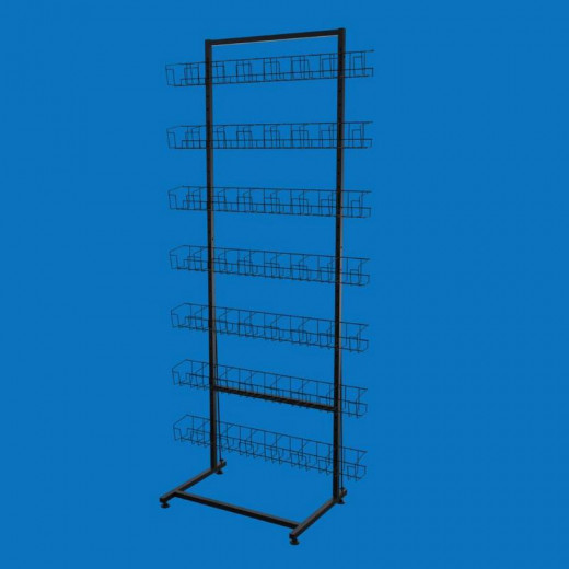 Стеллаж стойка под семена, специи Ева-90 на 7 полок (12 см), черная