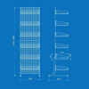 Стійка торгова з перфорованою панеллю на 6 кошиків 50х185, S-0,8 мм