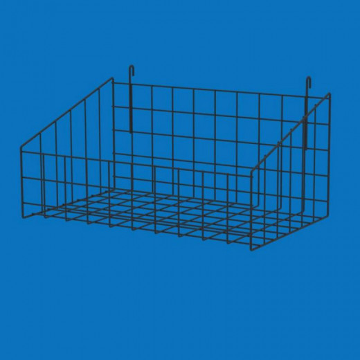 Корзина навесная на сетку 50х32 см, Большая, черная