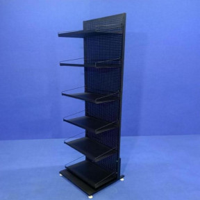 Стеллаж перфорированный 50х185, на шесть полок, черный