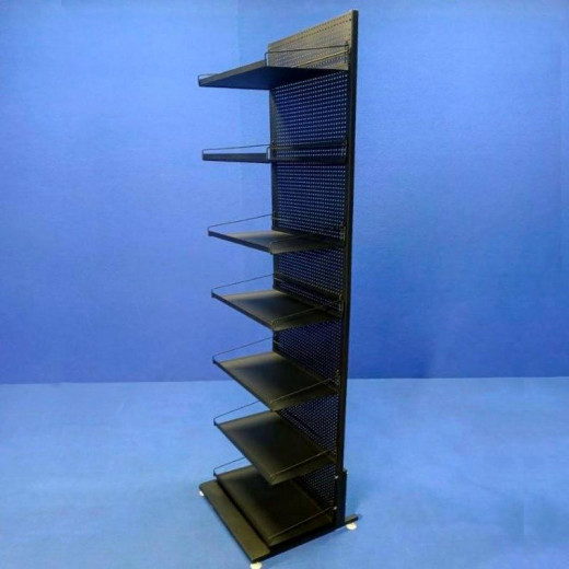 Стеллаж перфорированный 50х200 на 7 полок, разборной, черный