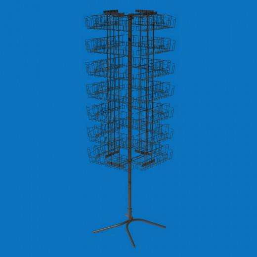 Стойка вращающаяся напольная под семена на 112 карманов, черная